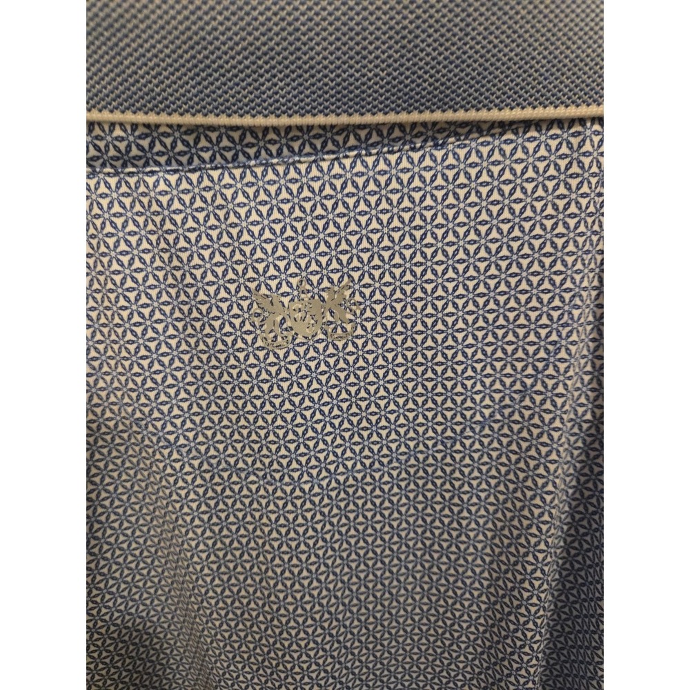 Hickey Freeman Golf Mens XL Polo Shirt Blue White Martini‎ Wine Cocktail Stretch - Picture 7 of 8